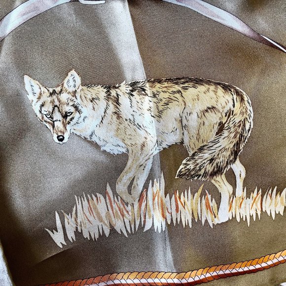 Vintage Equestrian Silk Scarf Fox Hunting Hounds Horn Horse Bits KOREA 34" sq - Picture 8 of 15